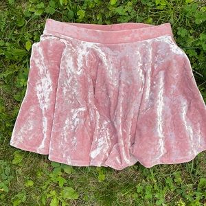 Pink velvet skater skirt style size M